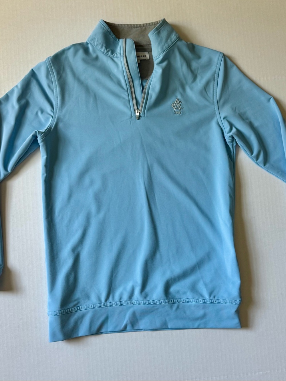 Peter Millar Light Blue Kids Quarter-Zip Performance Pullover